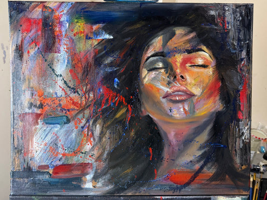 Original Abstract Realism Oil Portrait Painting | "Falling to Arise" | Colorful Expressionist Fine Art | Process Documented YouTube Live