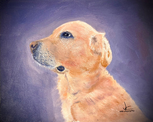 Custom Pet Oil Portrait – Hand-Painted from Your Photo (Complimentary Custom Mug)