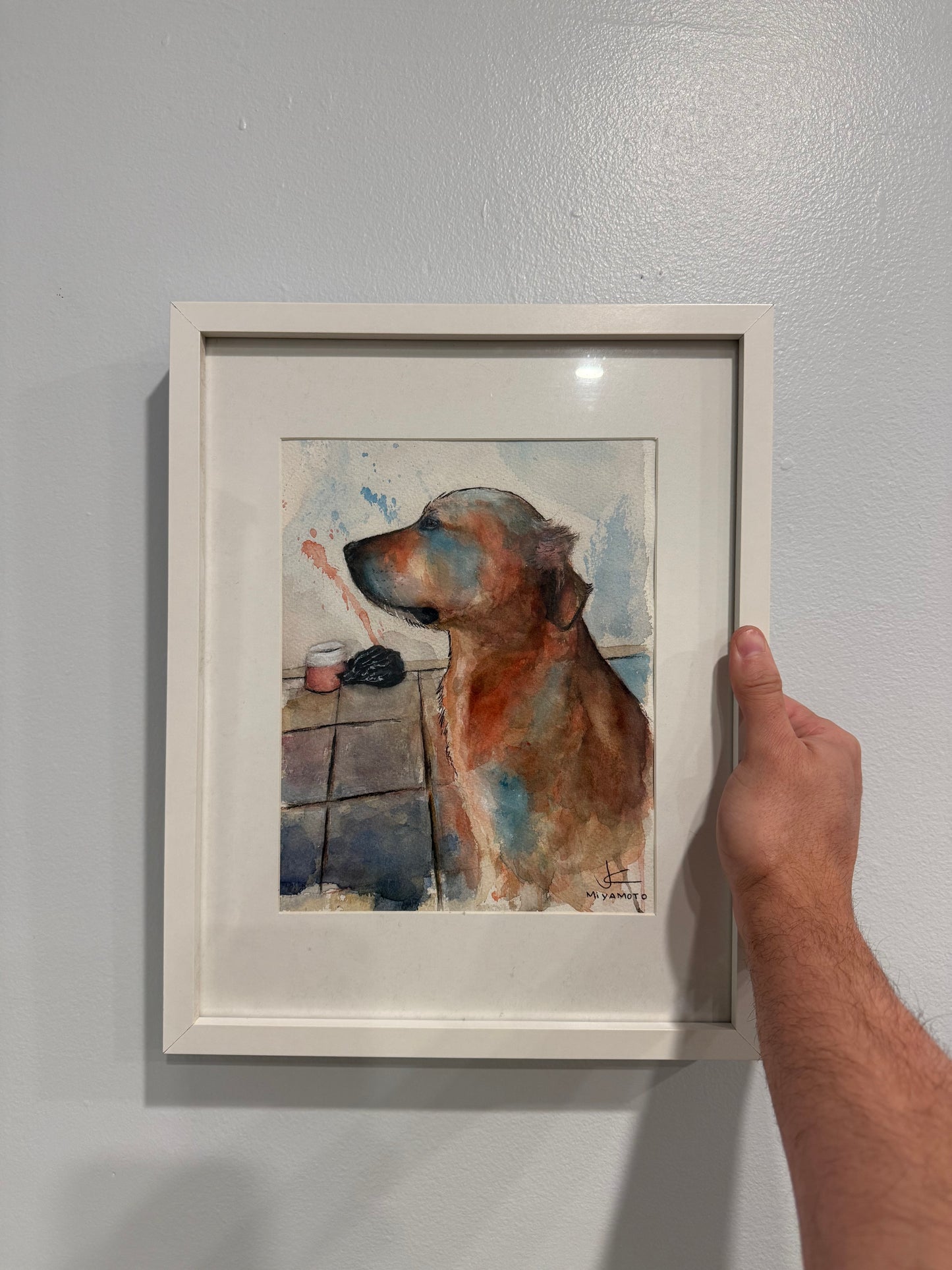 FREE Custom Mug + Watercolor Custom Dog Portrait Memorial - Original Hand-Painted Pet Loss Gift or Life Tribute - LIVE Video Provenance