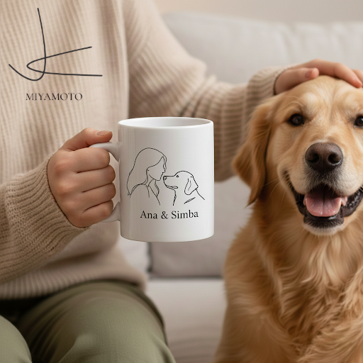 FREE Custom Mug + Watercolor Custom Dog Portrait Memorial - Original Hand-Painted Pet Loss Gift or Life Tribute - LIVE Video Provenance