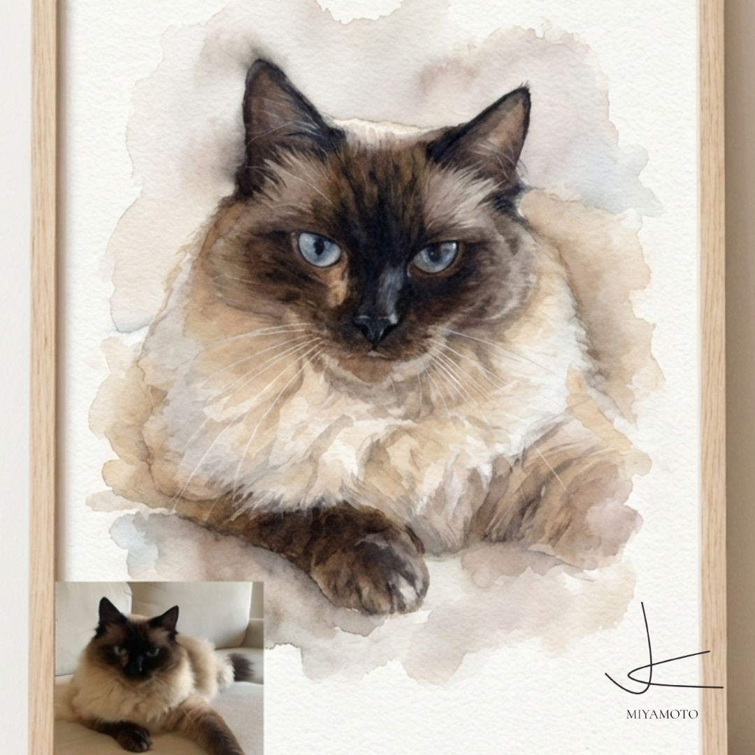 FREE Custom Mug + Watercolor Custom Dog Portrait Memorial - Original Hand-Painted Pet Loss Gift or Life Tribute - LIVE Video Provenance